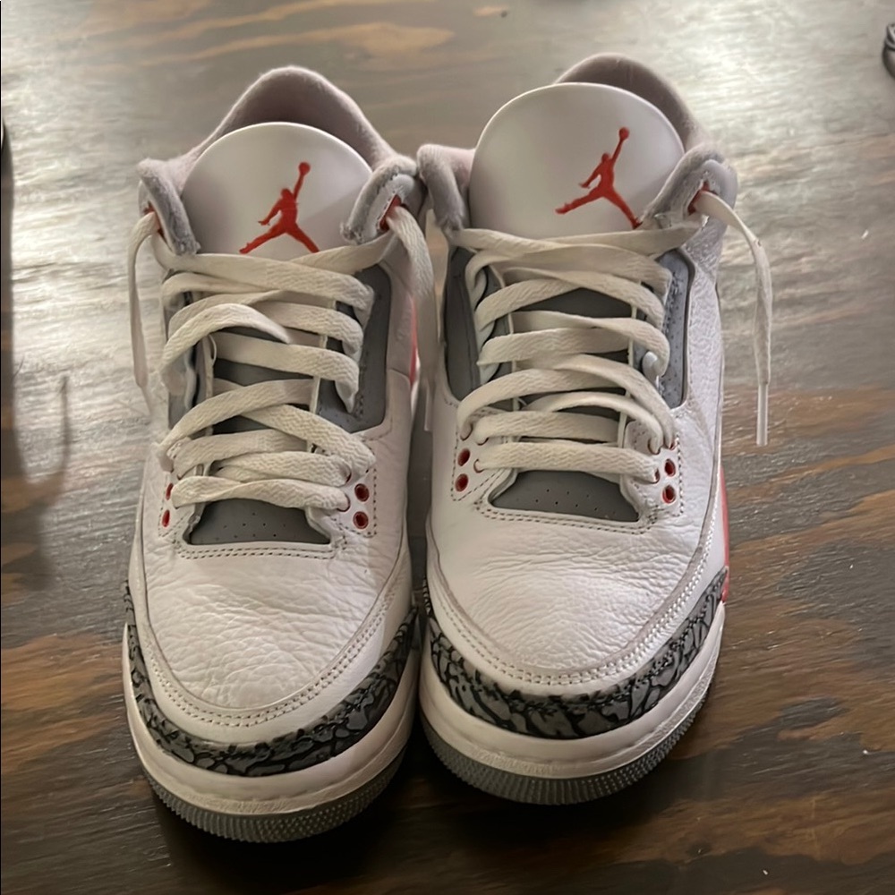 Jordan Kids White and Red Sneakers